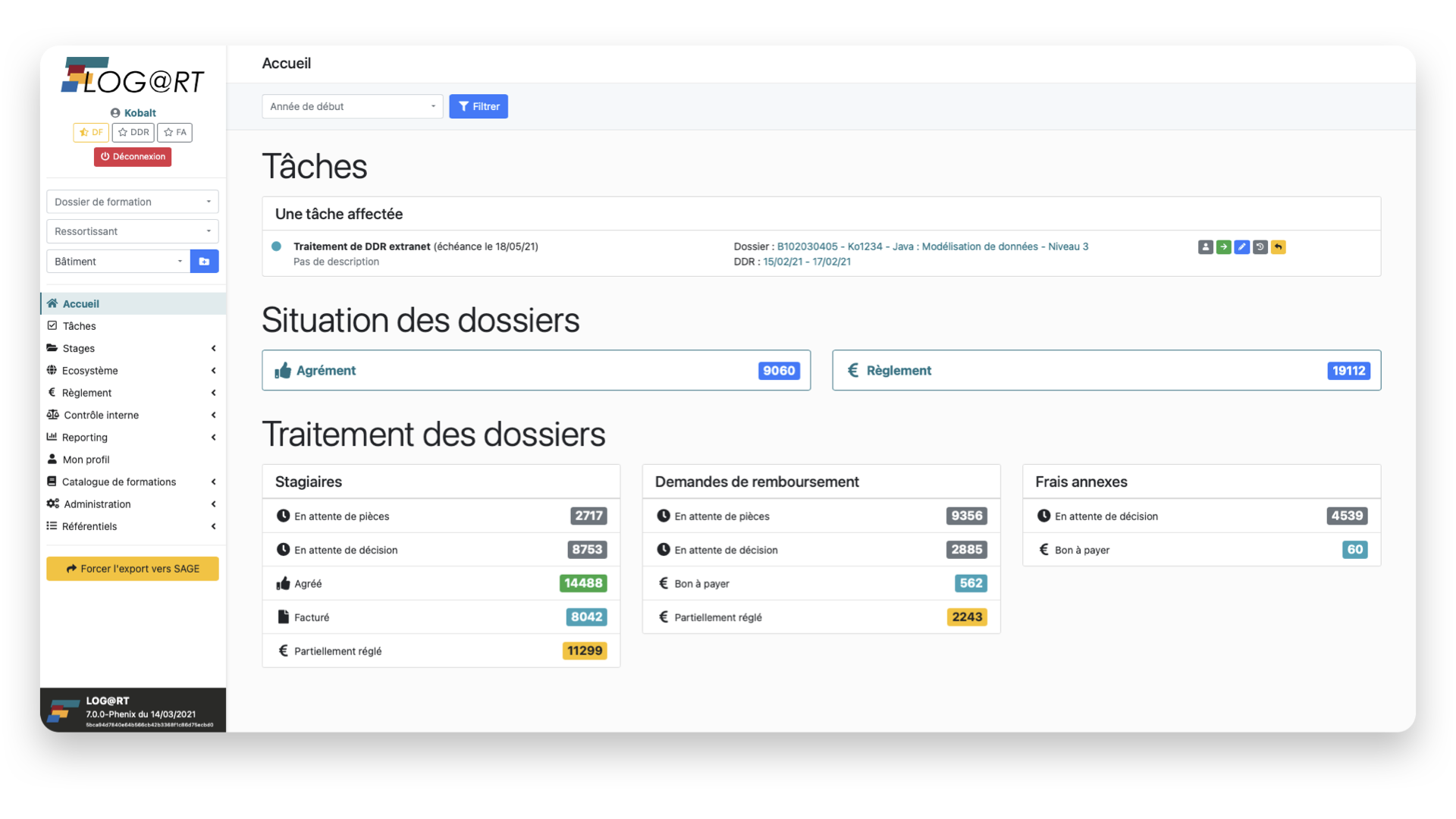 Capture d'écran de l'application