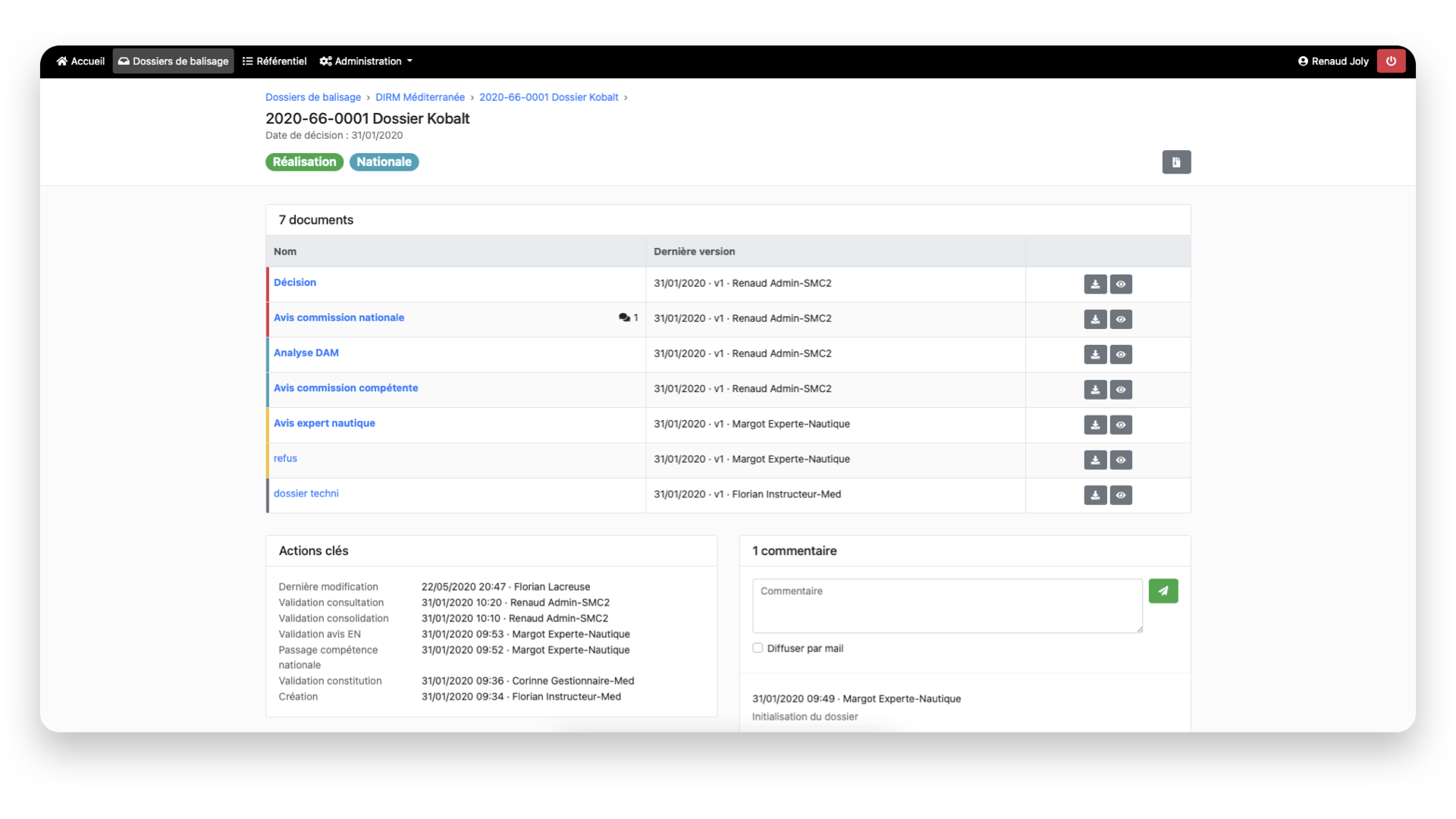 Capture d'écran de l'application