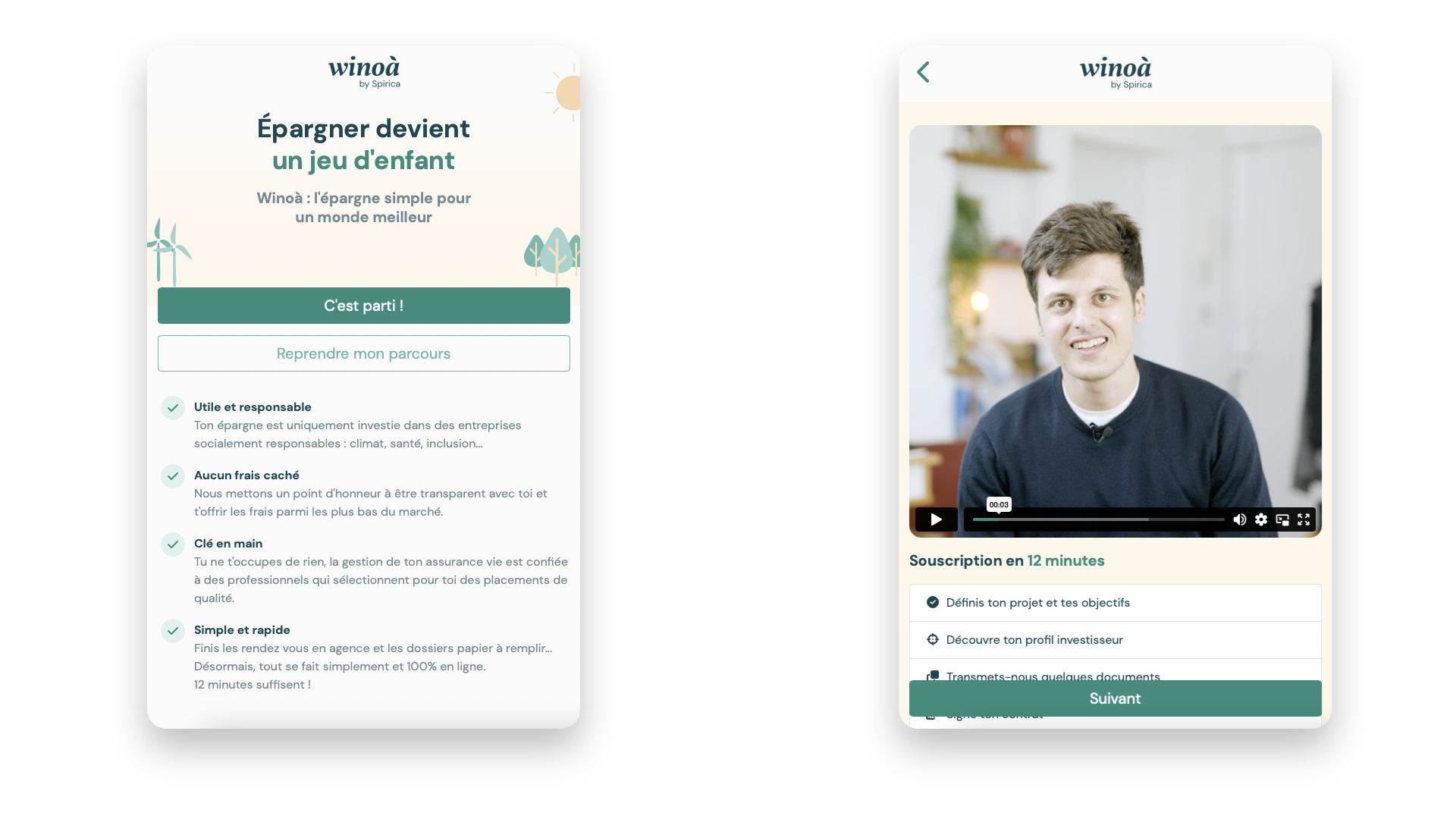 Capture d'écran de l'application
