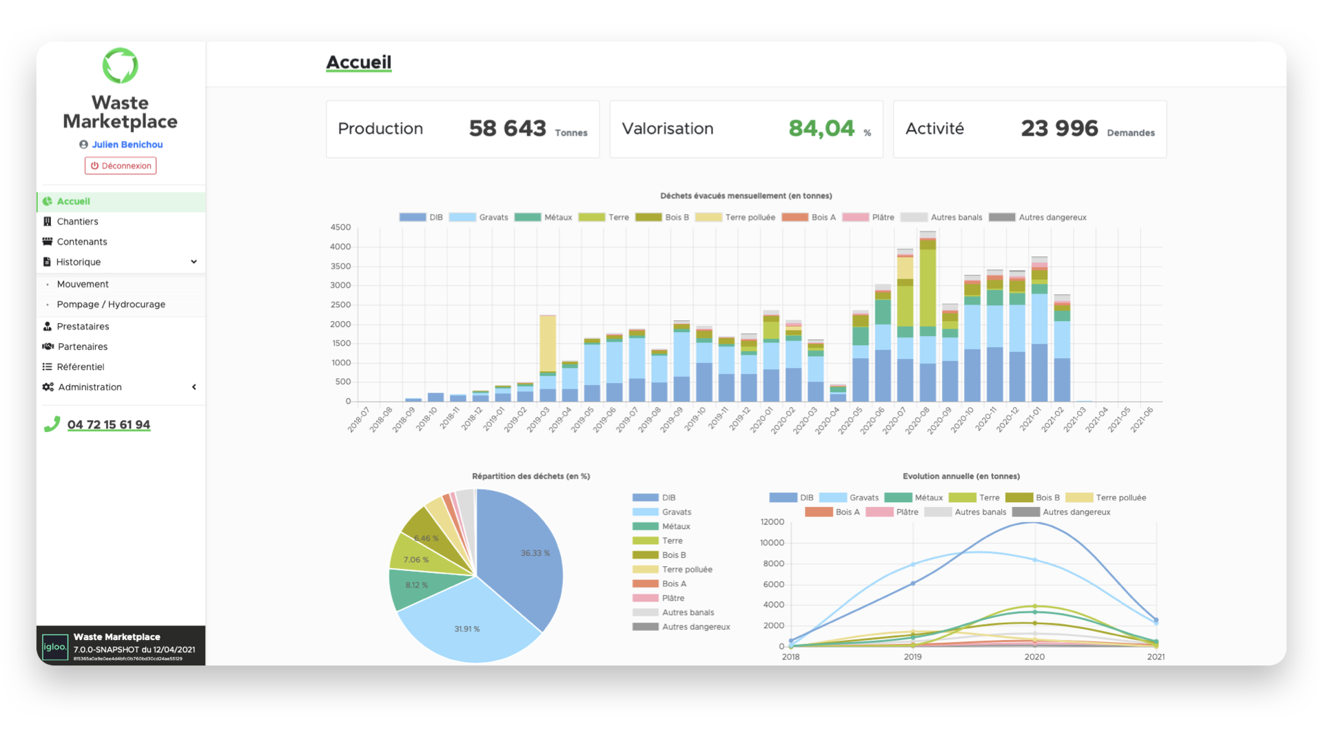 Capture d'écran de l'application